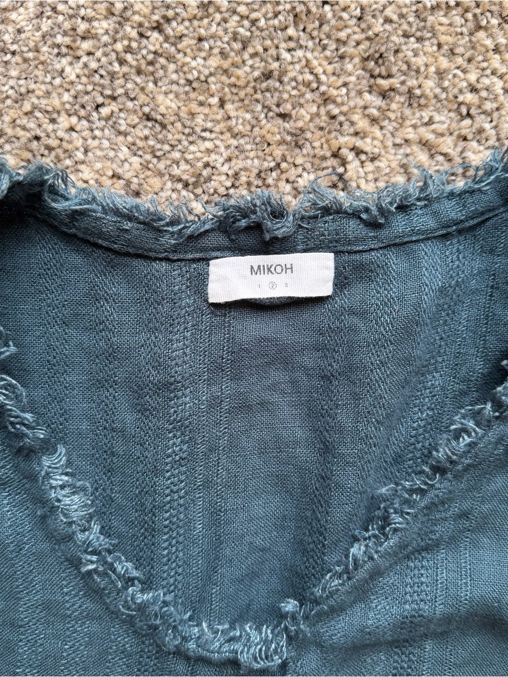 Mikoh Himalayas Frayed Sleeveless Linen Top Sz XS Costal Beach Cottagecore Boho - Picture 3 of 10